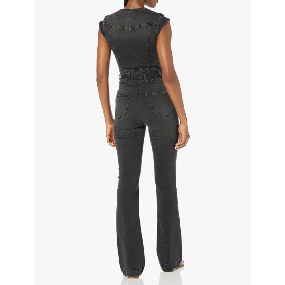 PAIGE Laurel Canyon belted denim jumpsuit Dark Twilight Size 00 NWT/001 - Picture 2 of 13